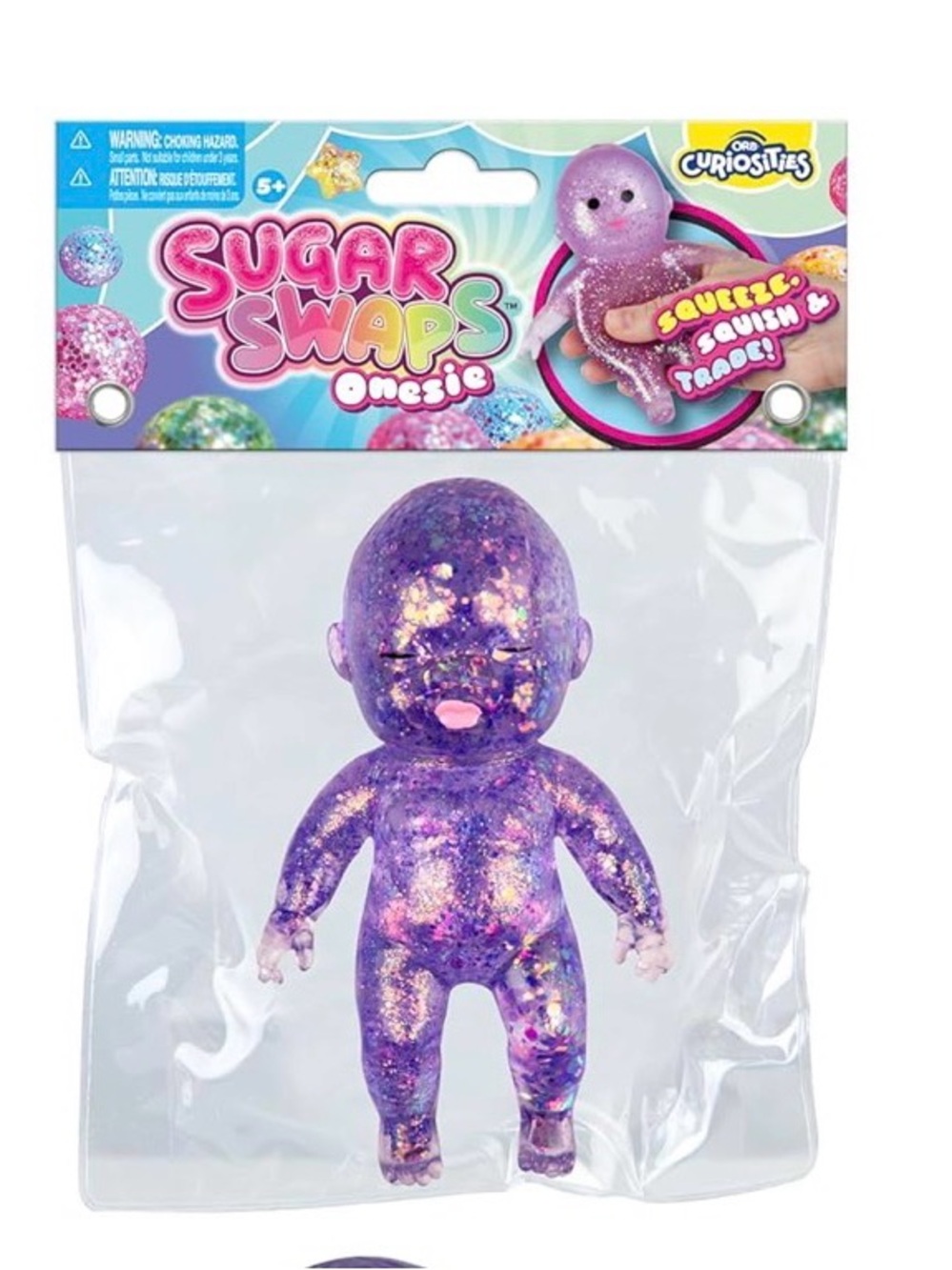 Sugar Swaps Onesie Squeezable Purple Glitter Jumbo Baby - ORB Curiosities